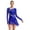 Blue, variant on Yartina Women's Lyrical Contemporary Dance Costume Rhinestone Long Sleeve Figure Ice Skating Dress Black L