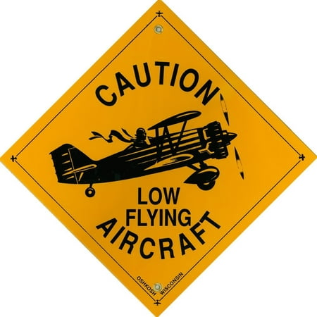 Caution Low Flying Aircraft - Metal Sign, Made In USA By Aero