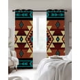 thumbnail image 3 of Turquoise Red Blackout Curtains 63 Inches Long for Bedroom, Southwest American Native Abstract Pattern Thermal Insulated Room Darkening Black Out Window Curtain Panels Grommet Drapes for Living Room, 3 of 8