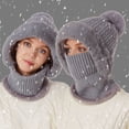 thumbnail image 1 of CNKOO Warm Wool-Lined Winter Hat Windproof  Ear Protection  Hooded Neck Cover for Cold Weather Cycling, 1 of 5