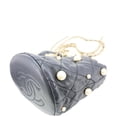 thumbnail image 5 of Pre-Owned Chanel About Pearls Mini Quilted Lambskin Leather Drawstring Bucket Crossbody Bag Black, 5 of 13