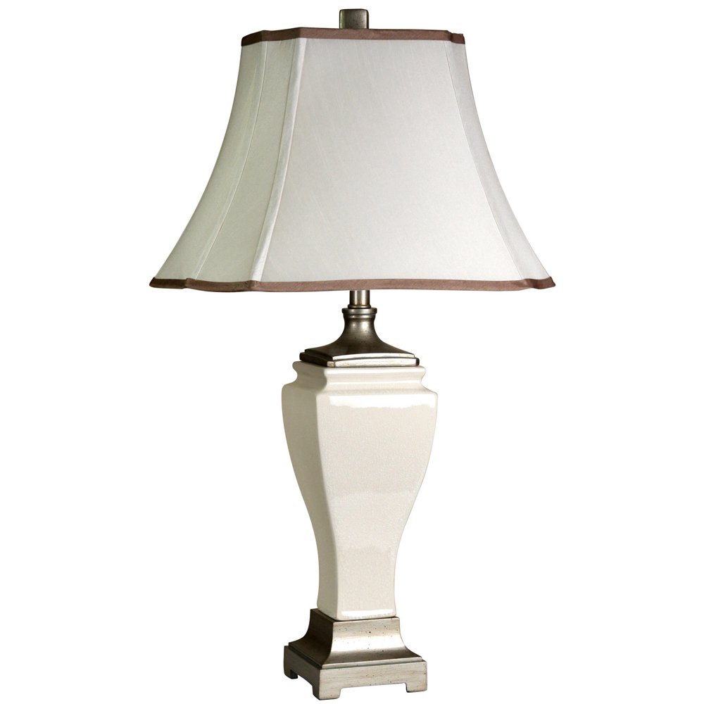 Table Lamp Cream Crackle Finish Off White Cream Shade