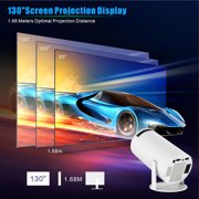 Mini Projector, 180 Degree Rotation Smart Portable Projector Support Wifi6 & Bluetooth, Automatic Correction, Compatible With Laptops/PC/Phones, Suitable for Home Theater, 40 to 130