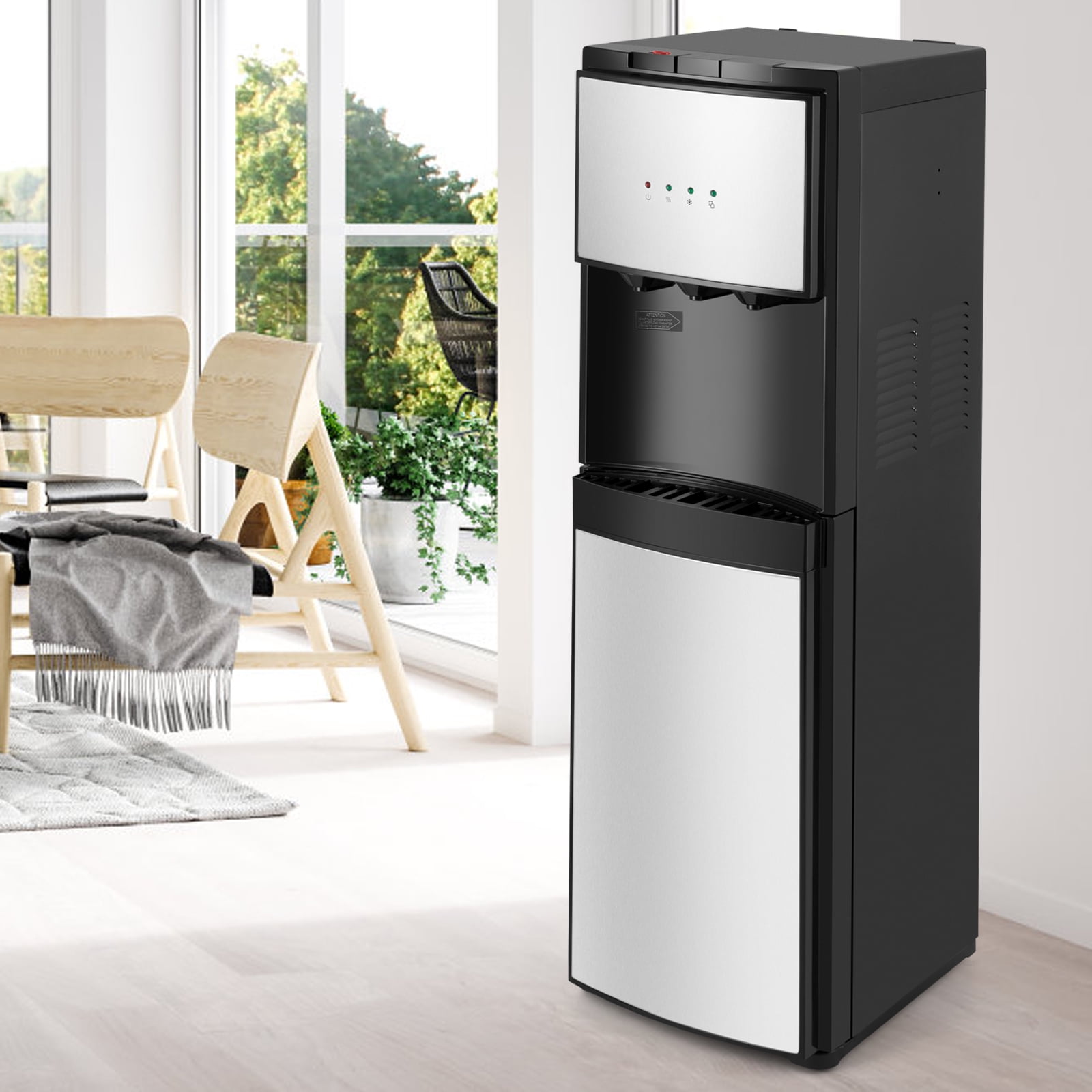 5 Gallon Bottom Loading Water Cooler Dispenser Hot/Cold/Room 3-Temperature Compressor Cooling with Child Safety Lock