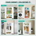 thumbnail image 5 of Metal Wardrobe Cabinet with Hanging Rod & Lock,White Armoire Wardrobe Closet,Metal Clothing Storage Cabinet with Adjustable Shelves and Doors,72" Armoire Storage Cabinets for Home,Living/Laundry Room, 5 of 14