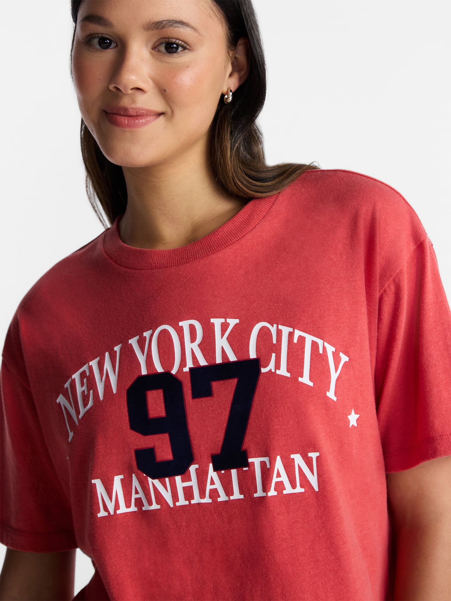No Boundaries Boxy Cropped Graphic Tee, Women's and Women's Plus XXS-4X