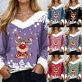 thumbnail image 4 of adviicd Ugly Christmas Sweaters for Women White Faux Fur Trim V Neck Sweatshirt Merry Christmas Sweater Funny Xmas Reindeer Shirt (Green, M), 4 of 7