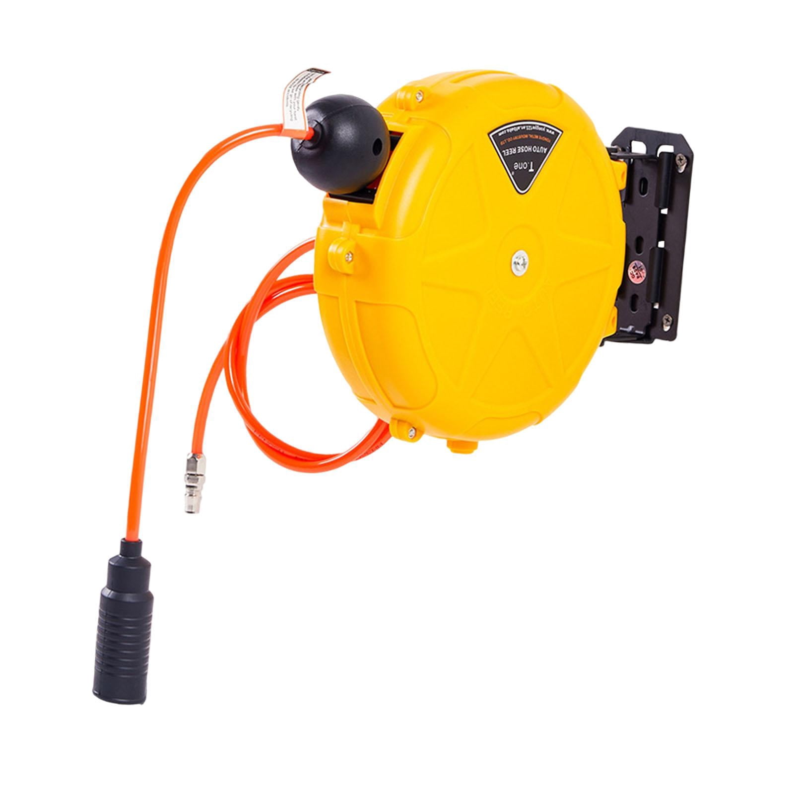 simhoa Air Hose Reel Enclosed Stability Automatic Locking Auto Rewind Water Hose Reel for Outdoor Garage Garden Watering Car Washing
