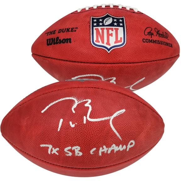 Tom Brady Autographed Official NFL Leather Football New England Patriots "7x SB Champ" Fanatics Holo 202365