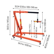 SKYSHALO Engine Hoist Leveler 4400 lbs/2 Ton Cherry Picker Shop Crane Load Lifting Tool