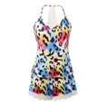 thumbnail image 6 of MEZZALL Women Cami Pajama Set V‑Neck Spaghetti Strap Tank Top Lace Shorts Loungewear Sleep Set Leopard Print Sleepwear for Home Nightwear Trendy 2 Piece Pjs, 6 of 8