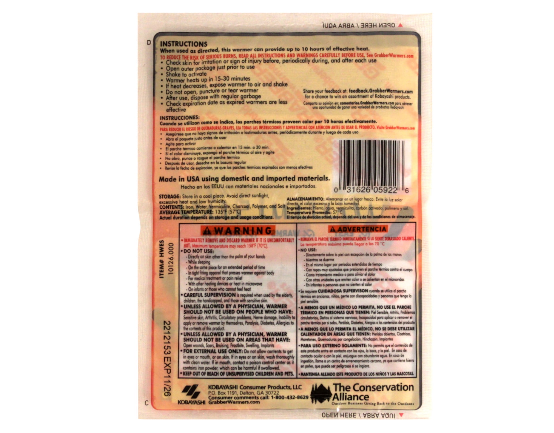 Grabber Hand Warmers, Easy to Use, Quick Warming, Instant Heat, Up to 10 Hours, Air Activated, Great for Outdoors, Case of 40 Pouches, 2 Hand Warmers Per Pouch