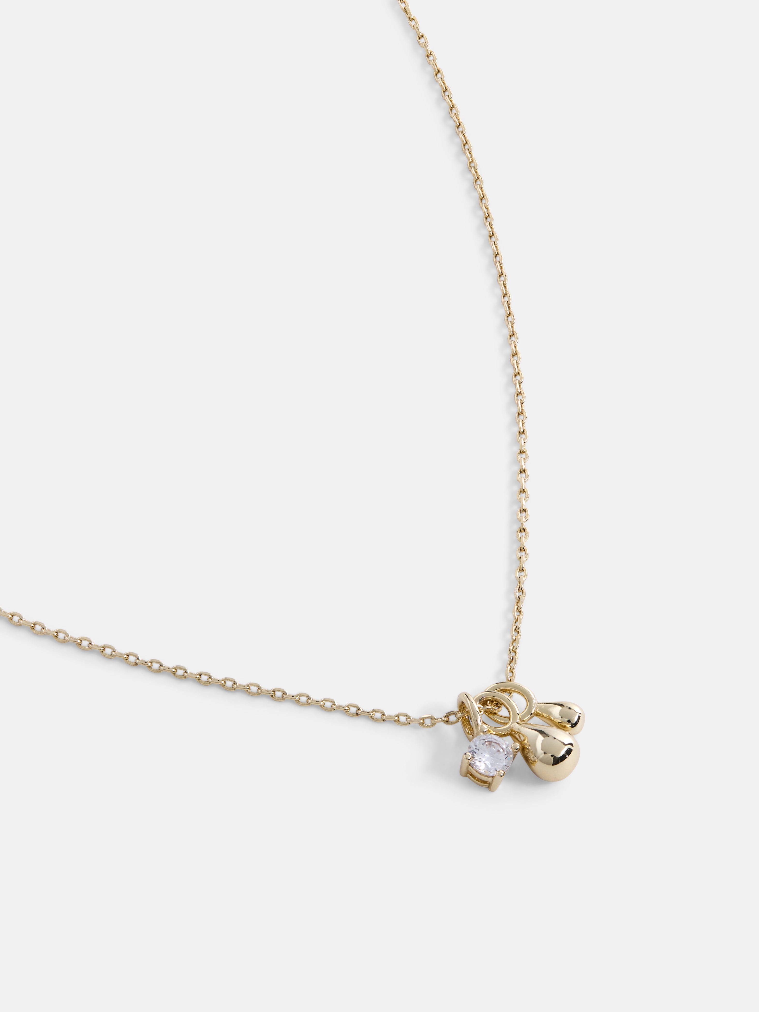 Free Assembly Women's Demi Fine 14k Gold Plated Cubic Zirconia Charm Necklace, 16" + 2" Extender