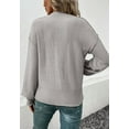 thumbnail image 5 of Textured Knit Drop Shoulder Pocket Sweater, Gray, Small, 5 of 5