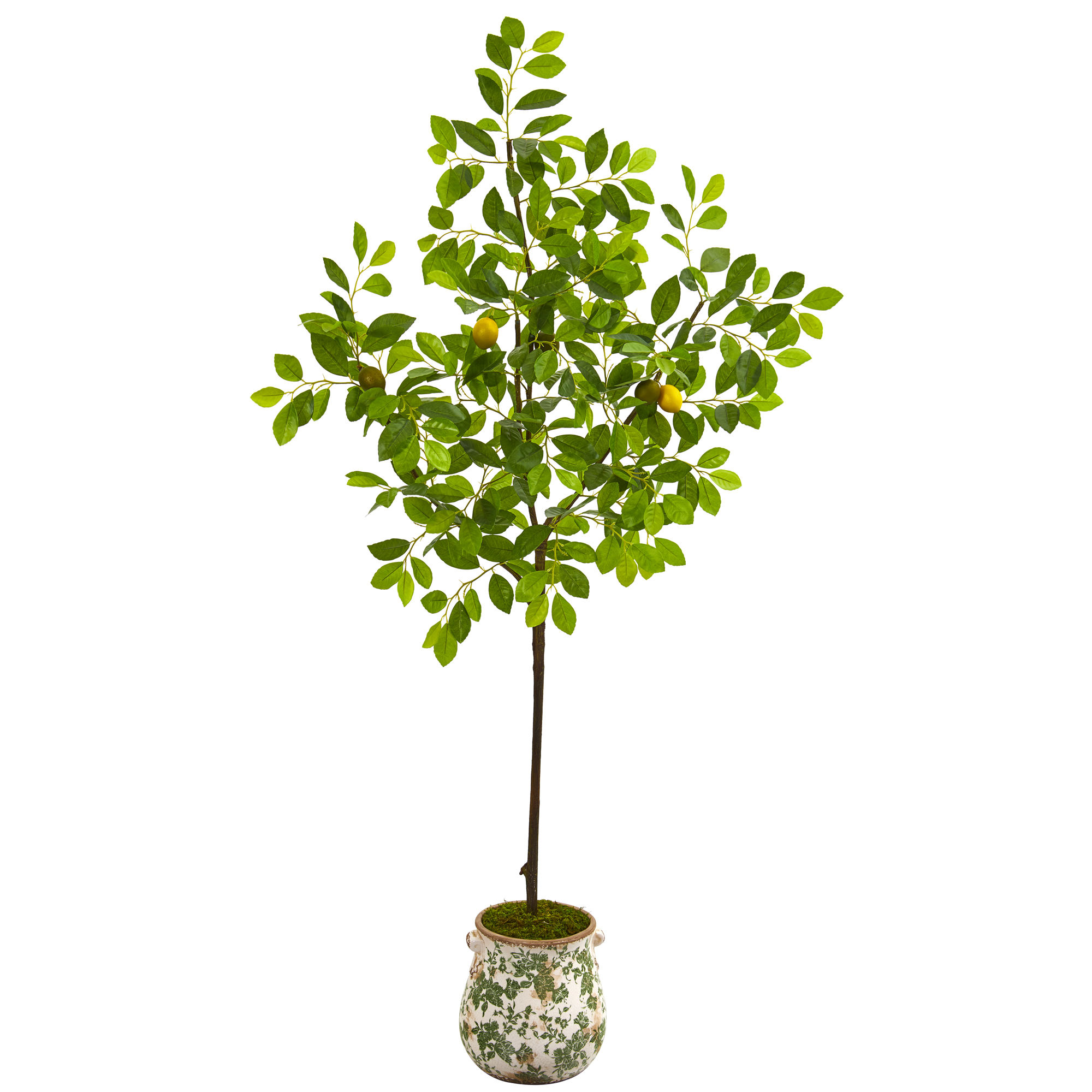 Nearly Natural 5ft. Lemon Artificial Tree in Floral Planter