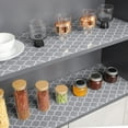 thumbnail image 4 of HOUSE DAY Shelf Liner for Kitchen Cabinets and Drawers, 12" x 30ft, Non Slip Drawer Liner, Quatrefoil Gray, 4 of 11
