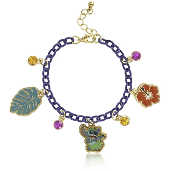 Disney Lilo & Stitch Purple Chain Charm Bracelet