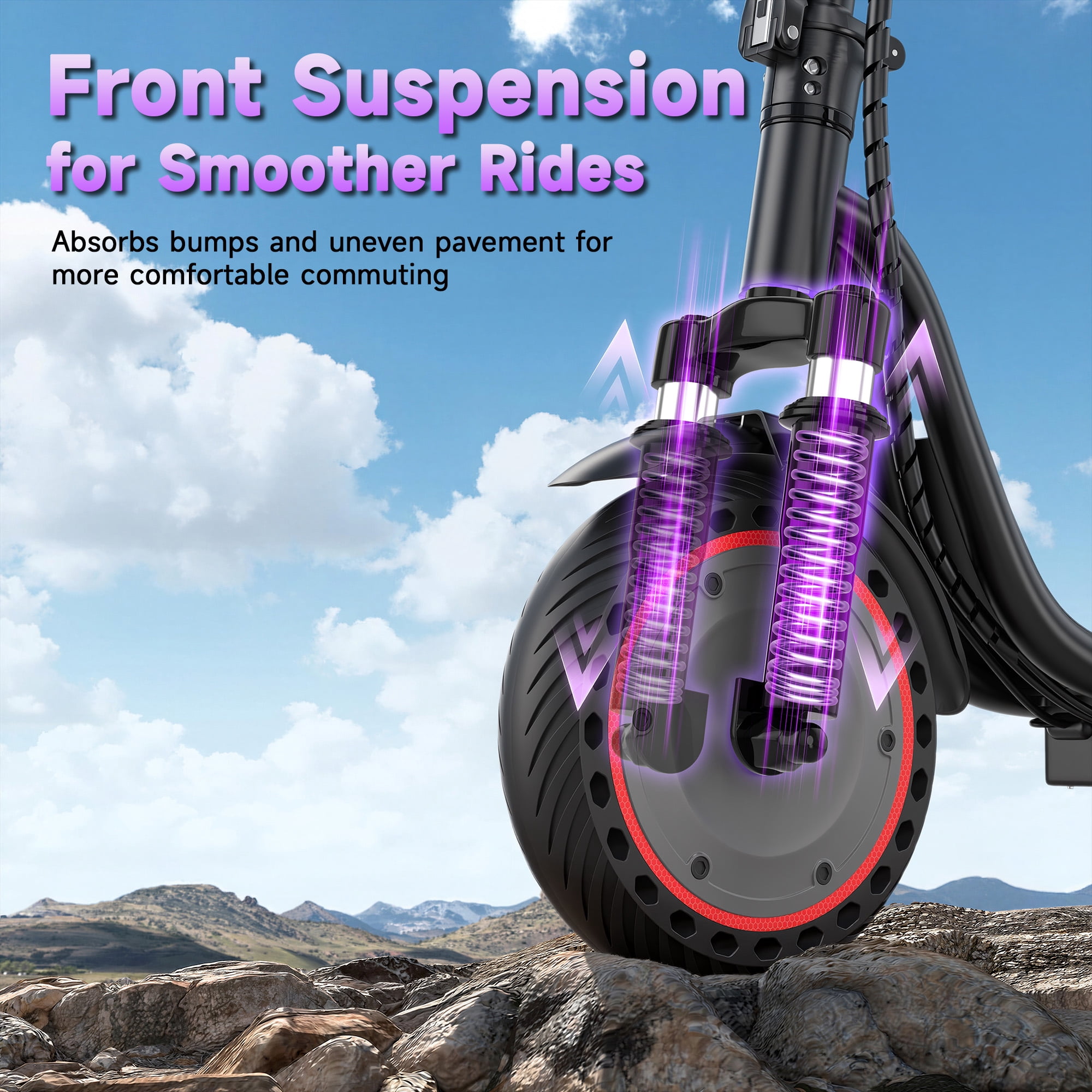 Electric Scooter with Seat, 8.5" E Scooter for Adults Max Speed 19 MPH, Powerful 350W Motor, 22 Miles Long Range, Max Speed 19 MPH