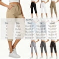 thumbnail image 5 of LYHBC Womens Capri Pants Drawstring Elastic Waist Casual Lightweight Workout Cropped Cargo Pants with Multi Pockets, 5 of 8