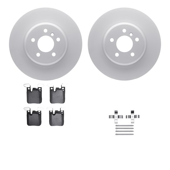 Dynamic Friction Company Rear Geospec Brake Rotors with 5000 Euro Ceramic Brake Pads includes Hardware 4612-31072