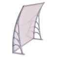 thumbnail image 3 of GVN 40 x 40 Inch Outdoor Polycarbonate Front Door Window Awning Canopy-Gray, Entry Door Outdoor Window window Awning, Front Door Overhang Awning for Sun Shutter, Snow Protection, Hollow Sheet, 3 of 8