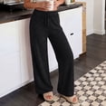 thumbnail image 4 of SUNBS Women's Pants Stretch Knit Wide Leg High Waist Drawstring Lounge Sweatpants with Pockets, 4 of 9