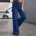 thumbnail image 6 of SimpleJoyi Women High Waist Wide Leg Dress Pants Solid Color Drawstring Waist Pockets Casual Work Trousers Size S-XXXL, 6 of 8