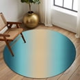 thumbnail image 2 of Round Rug 6Ft Washable Non-Slip, Turquoise Ombre Circle Area Rugs for Living Room Bedroom, Modern Yellow Gradient Farmhouse Art Indoor Floor Mats Carpet Runner for Home Decor Aesthetic, 2 of 8