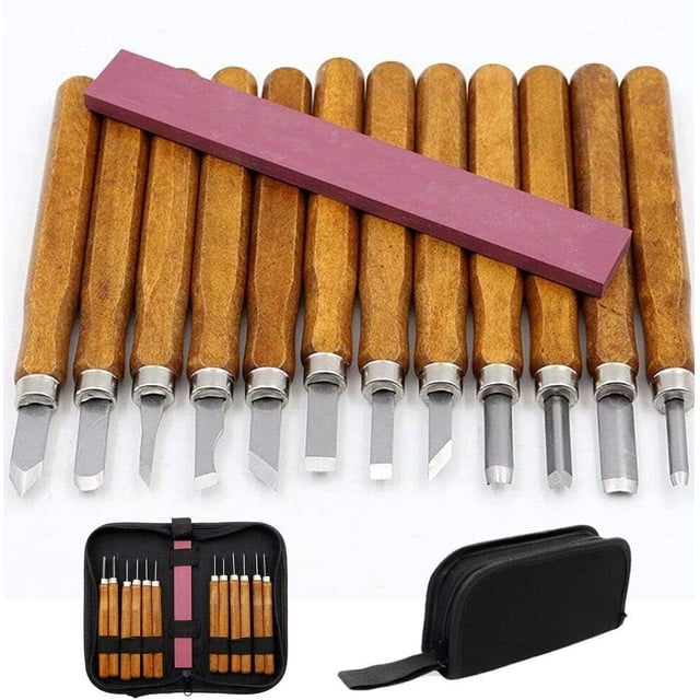 Craftsman's Dream, kit de escultura multiusos SK2 de alta calidad de 12 piezas, mango ergonómico para una comodidad de tallado inigualable, juego portátil para aventuras creativas