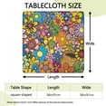 thumbnail image 2 of Easy Clean Floral Square Tablecloth with Elastic Edge, High-Quality Polyester with Waterproof Finish Designed for 36x36 Inch Tables, Protects Tables from Spills and Stains, 2 of 6