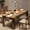 Retro Brown, variant on GAOMON 63" Dining Table for 4-6, Kitchen Table, Dinner Table for Kitchen, Farmhouse Wood Dinette Table for 4, Rectangular Dining Room Table with L Shape Leg, Dining Room, Small Space, Rustic Gray