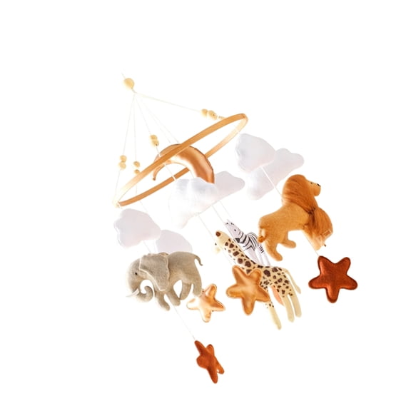 Sinyiin Interactive Animal Theme Crib Hanging Pendant Toy Rotating Mobile for Toddler