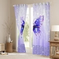 thumbnail image 3 of Castle Fairy Purple Crystal Butterfly Curtains Pack Of 2 (42X84 Each) for Girls Boys Teens,Abstract Gradient Curtains Blackout,Dreamy Princess Bedroom Curtains,Microfiber Bedroom Decor, 3 of 6