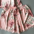 thumbnail image 6 of Pajama Sets For Women Satin Sleepwear Classic Floral Print V Neck Lace Cami Tops And Shorts Sleepwear Set Pink XL, 6 of 8