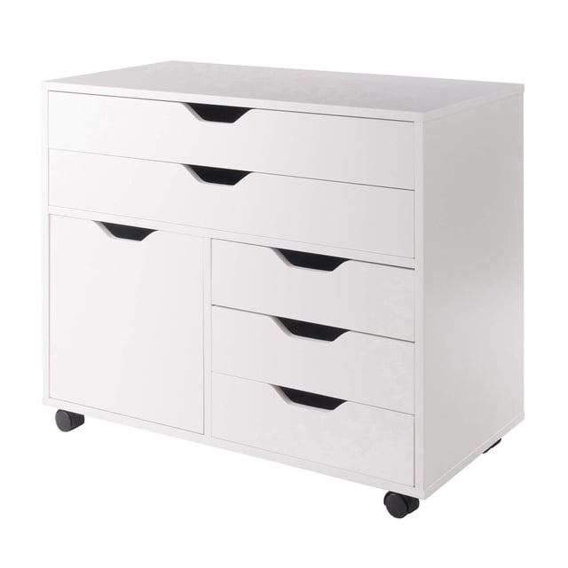 Armario de almacenamiento Casafoyer Halifax de 3 secciones con 5 cajones, color blanco