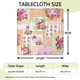 thumbnail image 2 of Pioneer Flower Floral Print Pattern Square Fitted Tablecloth with Elastic Edge,Square Table Cover,Washable Elastic Table Cover for Home Kitchen Party Decor 36"x36", 2 of 6