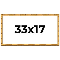33x17 Frame Gold Bamboo Solid Wood Picture Frame | 1 Inch Moulding Width | Interior Frame Depth