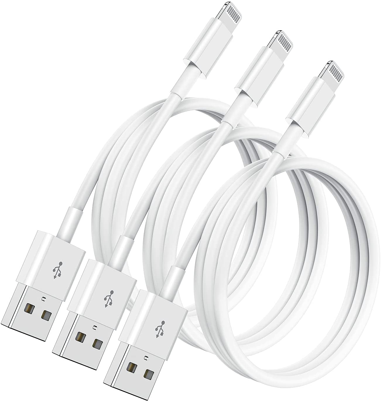 sirene Fødested Hovedkvarter 3Pack 10Ft Phone Charger Cable, Fast 2.4A Lightning to USB Cable 10 Foot 3M  - Walmart.com