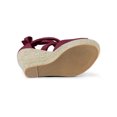 thumbnail image 5 of BLISSFUL STEP Women's Shoes Lace Up Espadrilles Platform Wedge Sandals Burgundy 7, 5 of 8