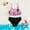Black, variant on RTKFRFL Swimsuits For Teens 2 Piece Coconut Tree Print Cute Tiered Ruffled Bikini Tops With Bottoms Beachwear Swimwear Bathing Suit