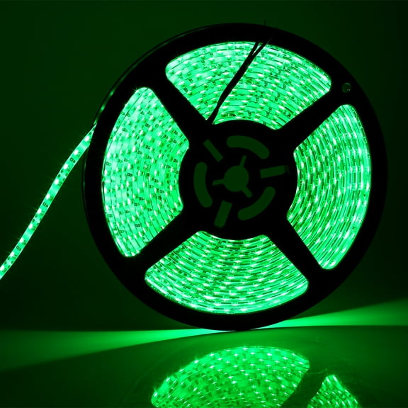 SUPERNIGHT 5M 120Leds/m Flexible 16.4ft 5M 600LEDs SMD 3528 LED Strip Light IP65 Waterproof –Color: Green