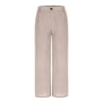 thumbnail image 6 of Bzhegqhd Women's Fashion Solid Color office Casual Button Zipper Elastic Waist Pocket Straight Pants, 6 of 8