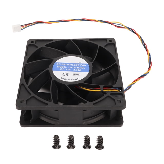 Ventilador de refrigeración de 12 cm, 120 x 38 mm, 6000 rpm, 12 V, 2,7 A, 4 pines, FG, CC, sin escobillas, PWM, color negro, para carcasa de ordenador, para servidores de cámara.