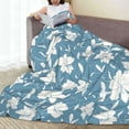 thumbnail image 6 of Cauagu Lilies Flowers Pattern Flannel Bed Blankets,Fleece Blanket Comfortable Air Conditioning Blanket for Sofa Bed Travel Couch & Living Room -50"x40", 6 of 8