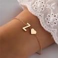 thumbnail image 4 of Letter Mini Love Heart Thin Chain Bracelet Simple Minimalist Hand Chain For Women Girls Jewelry Decoration Gift Birthday Gift, 4 of 5