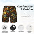 thumbnail image 4 of Kdxio Black Head Woman With Birds Hair Print Men'S Swim Trunks With Compression Liner 7 Inch Inseam Quick Dry Swim Shorts, 4 of 7