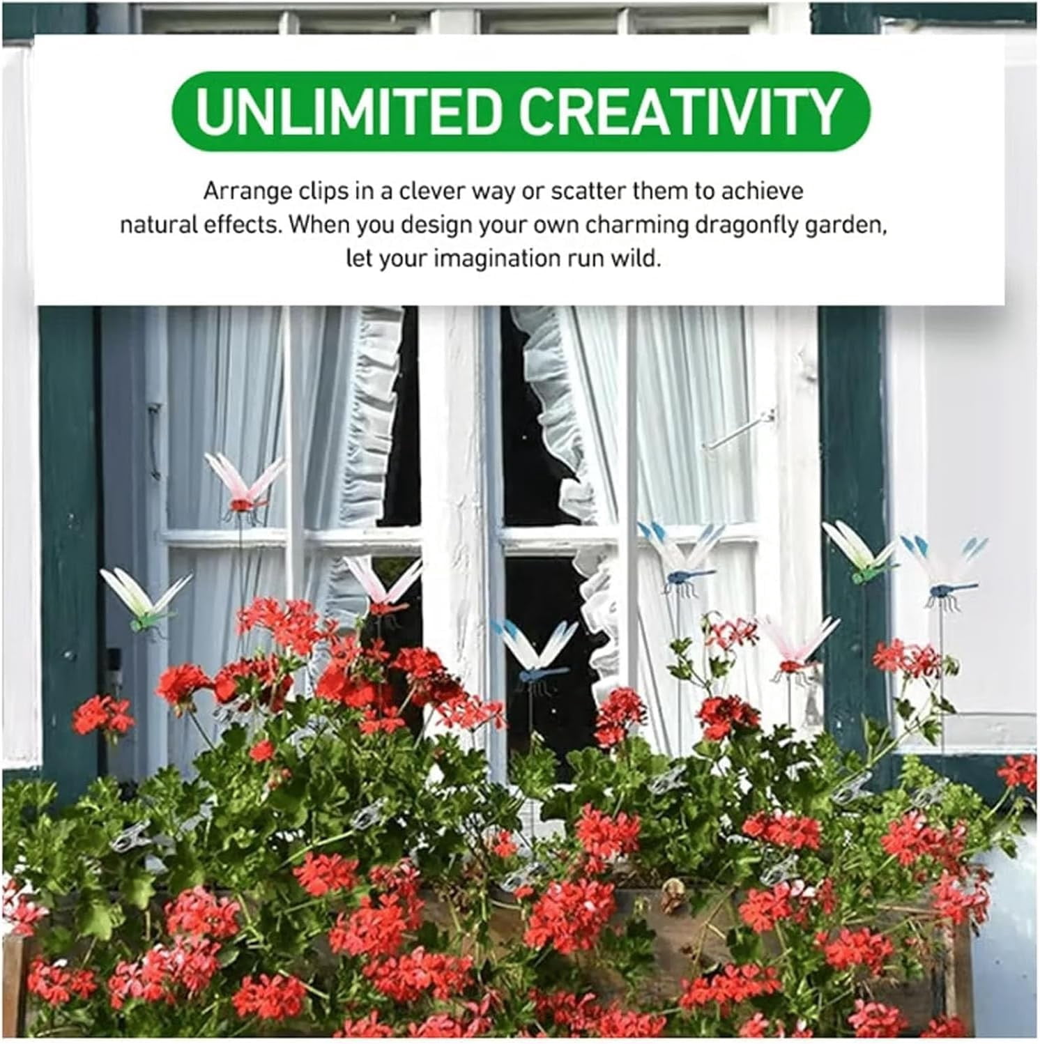 HaCpiu 20Pcs Dragon Fly Clips for Bugs Repellent Decor, 12" Fake Dragonfly Hat Clip, Reusable Pest Repeller, Clip on Dragonf for Indoor, Outdoor Patio, Lawn, Garden & Backyard
