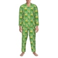 thumbnail image 3 of Vsdgher Cartoon Frog And Lotus Leaf Mens Pajama Set, Soft Warm Long Sleeve Sleepwear, Cozy Button-Down Pjs for Men-Medium, 3 of 7