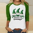 thumbnail image 2 of Saint Patricks Day Shirt Women Four Leaf Clover T-Shirts 3/4 Sleeve Crew Neck Raglan Baseball Tee Shirts Holiday Going Out Tops, 2 of 5