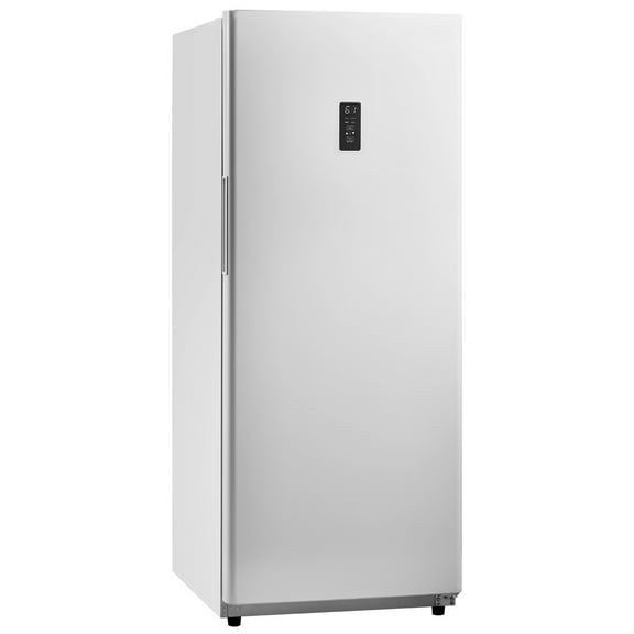 KFFKFF Convertible Upright Freezer/Refrigerator, 14 Cu.Ft Frost-Free Unit with Temperature Control, Door Alarm, Adjustable Shelves, and LED Lighting for Kitchen, Office, or Garage Use